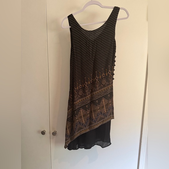 Vintage Collection Rene Derhy Originale Layered and Patterned V-Neck Dress - Picture 1 of 8
